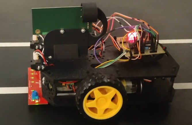Close-up of the line following robot